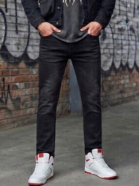 Ethanol Black Slim Straight Stretch Jeans Size 36 x 32